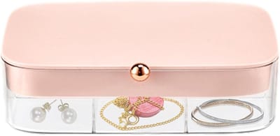 Sieraden Organizer - Opbergdoos Lade - Sieraden Opbergen - 30 Vakken Deksel - 17x11x4.6 cm - 10 Stuks Roze