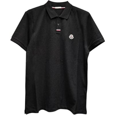 Moncler Monochrome Kraag Korte Mouw Recht Poloshirt Heren Poloshirts 8A00029-899UR-999 S black