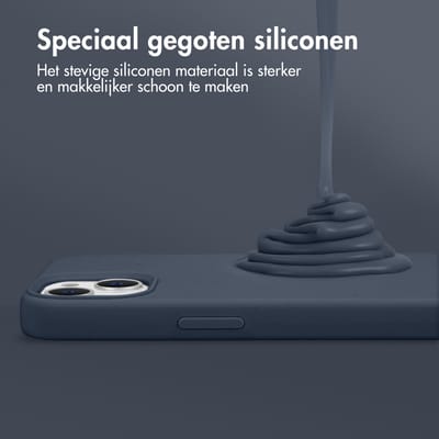 Accezz Hoesje - Geschikt voor Apple iPhone 11 - Liquid Silicone Backcover - Donkerblauw