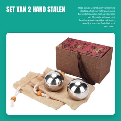 Dailygoods- Handbal 50mm - Stalen Bal - Oefening/Fitness - Massage - Duurzaam - Geschikt voor Revalidatie - Fitnessbal