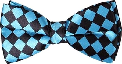 Fako Fashion - Vlinderstrik - Vlinderdas - Strik - Print - 12cm - Blauw/Zwart Geblokt