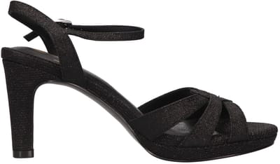 La Strada Sandaal Zwart Glitter Textiel - Damesschoenen - Maat - 36