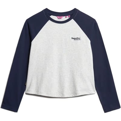 Superdry - Essential baseballtop met logo en lange mouwen - Dames - Lange mouwen shirts