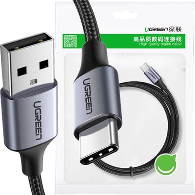 Ugreen - kabel - USB - USB Type C Quick Charge 3.0 3A 2m grijs - (60128)
