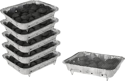 Wegwerp Barbecue met Houtskool – 5 Stuks – Instant BBQ voor Camping, Balkon of Picknick – Inclusief Rooster – Barbecue Accessoires – BBQ Kopen