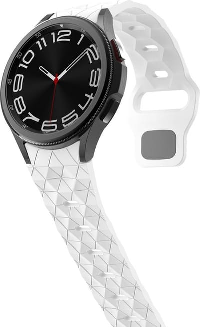 Siliconen bandje - geschikt voor Samsung Galaxy Watch 4 / Watch 4 Classic / Watch 5 / Watch 5 Pro / Watch 6 / Watch 6 Classic / Watch 7 / Watch FE - wit