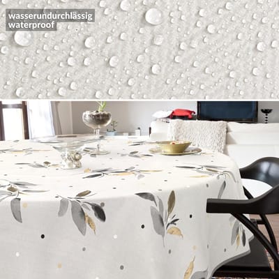 Inovra- Wasdoek Tafelkleed Afwasbaar - Tafelzeil Rond 140 cm - Waterafstotend - Onderhoudsvriendelijk - Lotuseffect - Robuuste Afwerking