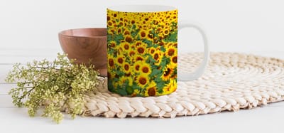 Mok - Koffiemok - Zonnebloem - Bloemen - Natuur - Mokken - 350 ML - Beker - Koffiemokken - Theemok