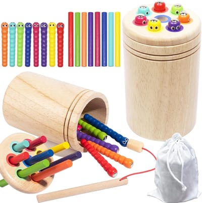 3-in-1 Kleurrijk Montessori Houten Speelgoed, Kleur- en Vormsorteringsspel, Motorische Vaardigheden en Zintuiglijke Ontwikkeling