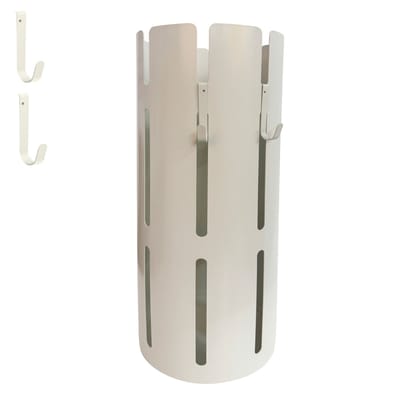 Kaaiman® Paraplubak - Paraplu houder - RVS - Paraplubakken voor Paraplu's en Wandelstokken - Inclusief 2 haken - 50 cm - Beige - Creme