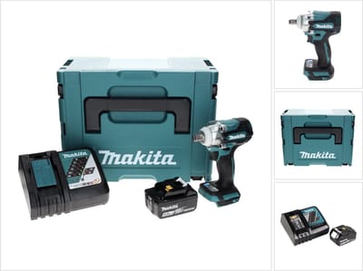 Makita DTW 300 RT1J accu-slagmoersleutel 18 V 330 Nm 1/2" borstelloos + 1x accu 5,0 Ah + oplader + Makpac