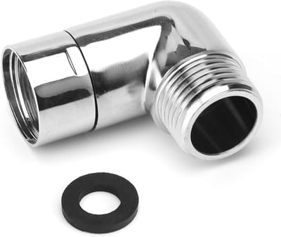 Handdouche Adapter 90 Graden met Dichting, Scharnierstuk en Regen Douchesproeier voor 1/2 Inch Douche Slang, Koper Hoekstuk voor Douchefilter Aansluiting en Waterbesparing