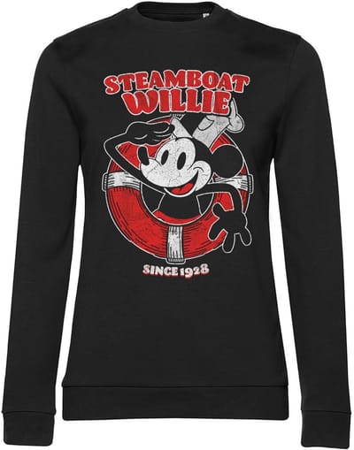 Hybris Dames-sweatshirt Steamboat Willie Since 1928 Girly-sweatshirt HY-53-SBW002-H61-12
