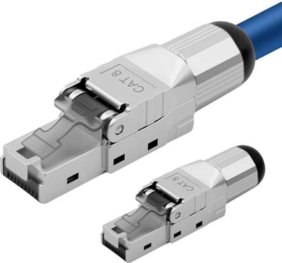 Netwerkstekkers - LAN Connectoren - Internet Installeren - Gereedschapsloos Monteren - 40 Gbit/s - Zilver