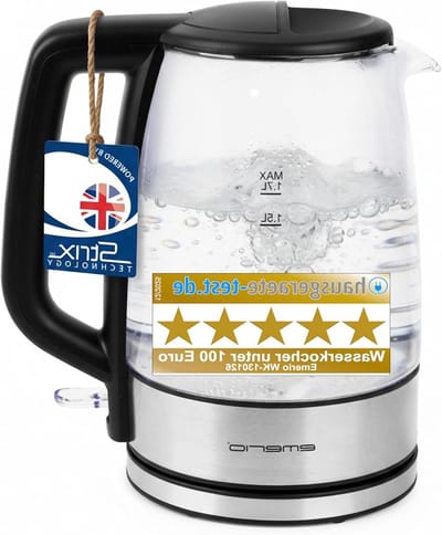 Waterkoker - Thee Ketel - Snel Water Koken - Hittebestendig Glas - 17 Liter - Transparant