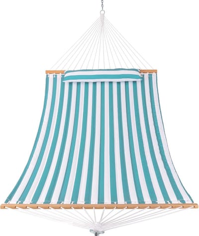 Dubbele Gewatteerde Hangmat met Spreidstang voor 2 Personen - Perfect voor Buiten, Terras en Strand