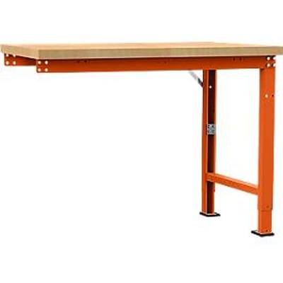 Manuflex aanbouw-werkbank Profi speciaal, tafelblad multiplex, 1250 x 700 mm, roodoranje