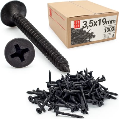 LUN FIX - Schnellbauschroeven 3,5 x 19 mm - 1000 stuks - fijne draad - gipsplaten schroeven