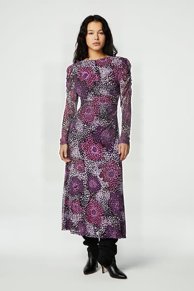 Fabienne Chapot Bella Dress Grape/rioja Maat: XS | Midi Jurken Outlet | Dames | Paars