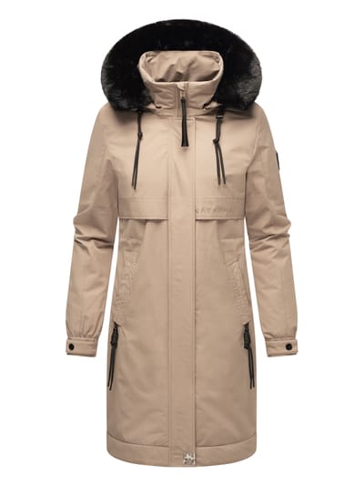 Navahoo Kaltwetterretter dames winterparka met imitatiebontkraag