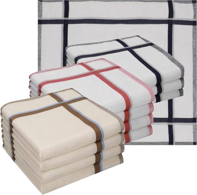 Stoffen zakdoeken 100% katoen maat 40 x 40 cm Leo 2 - heren en dames