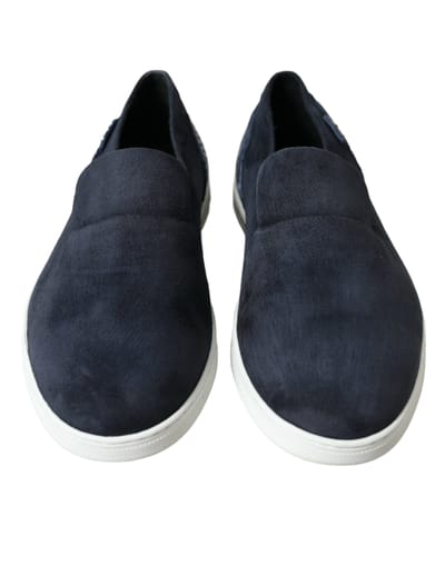 Dolce & Gabbana Blauwe Suède Caiman Instappers Saint Tropez Schoenen