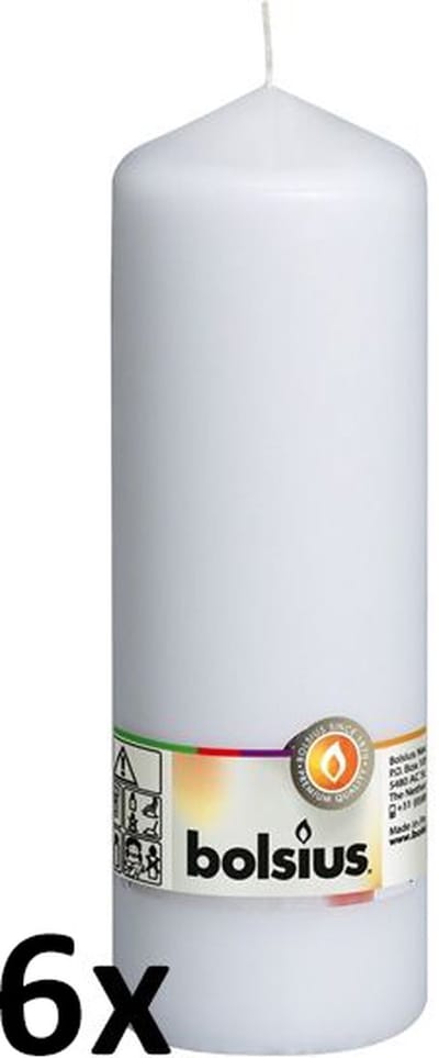Bolsius - Stompkaarsen - 200/70 - Wit - 6 stuks