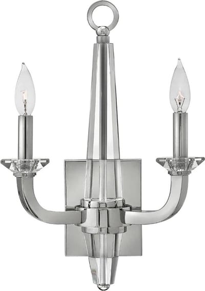 Hinkley LED Wandlamp Ascher | 2X E14 Max 60W | Polished Nickel
