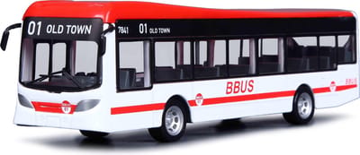 Bburago Bus - Modelauto - Schaal 19 CM - Wit/Rood