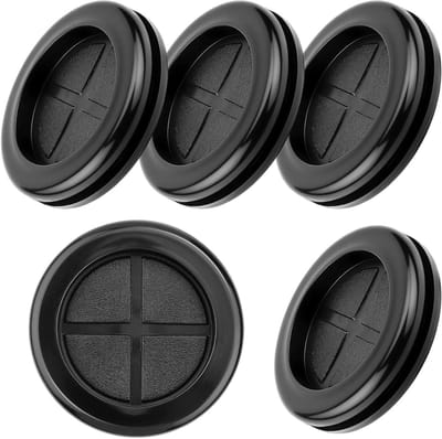 5 Stuks 42mm Zwarte Rubber Body Plugs - Waterdichte Grommets voor Kabelbescherming en Doorvoeren van Draden