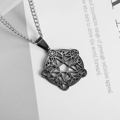 Roestvrij Staal Vijfhoekige Ster Hanger Ketting Ster Maan Wica Ketting Magische Mannen en Vrouwen Sieraden