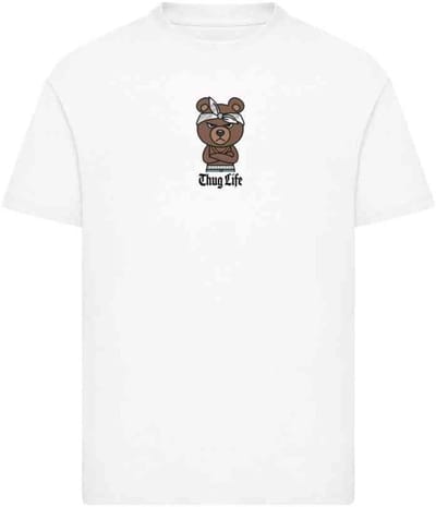 Mister Tee - Kids Bandana Bear Sketch Kinder Tshirt - Kids 122/128 - Wit