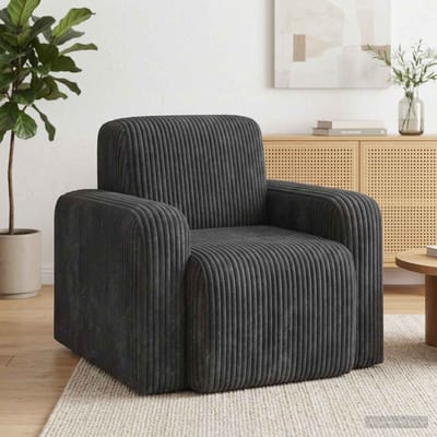 vidaXL - Fauteuil - Donkergrijs - corduroy