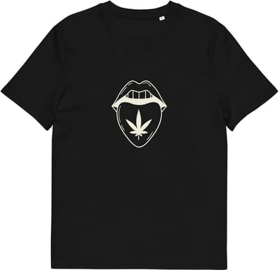 T Shirt Cannabis Festival - Mond en Tong Ontwerp - Urban Style - Dames Heren - Zwart - S
