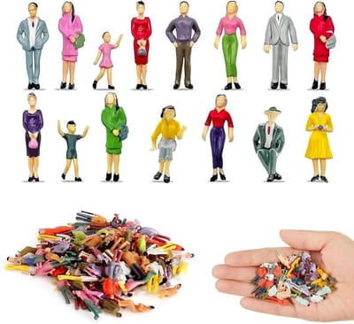 Allecto Plus - Miniatuur Figuren Set - 100 Stuks - Modelpersonen - Schaal 1:100 - Posities - Gedetailleerde Kleding - Spoorwegmodellen - Bouwscènes - Speelgoedhuizen