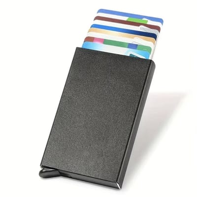Pasjeshouder -Pasjeshouder - Creditcardhouder - Portemonnee -Aluminium -Unisex Creditcardhouder - RFID & NFC Beveiliging - Zwart