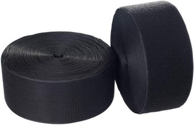 12m x 100mm Haak- en Lussentape voor Naaiwerk, Extra Sterke Sluiting, Zwart, Ideaal voor Kleding en Creatieve Projecten