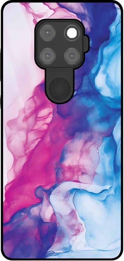 Smartphonica Telefoonhoesje Geschikt voor Huawei Mate 30 Lite met Roze Blauw Marmer Opdruk - TPU Backcover Case Rose Blue Marble Design geschikt voor Huawei Mate 30 Lite