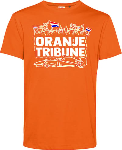 T-shirt Oranje Tribune | Formule 1 fan | Max Verstappen / Red Bull racing supporter | Oranje | maat XS