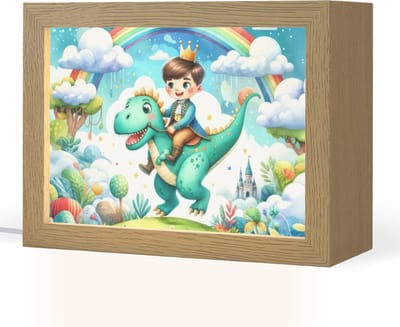 Nachtlampje 20x15 cm - Kinder lampje - Dino - Prins - Regenboog - Sprookjes - Tafellamp kinderkamer - Slaapkamer lamp - Bedlamp kinderen - Kinderlampje stopcontact - Wandlamp babykamer - Nachtlampjes