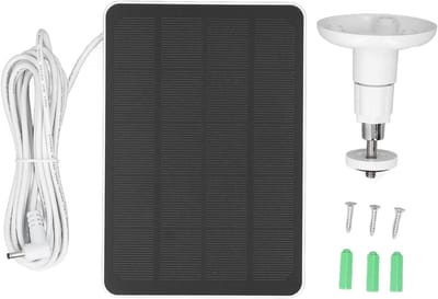 Zonnepaneel Oplader - Draagbare Energie - Camera Voeden - IP65 Weerbestendig - 10W Vermogen - Zwart