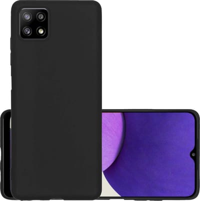 Hoesje - Geschikt voor Samsung Galaxy A22 5G - Sterk & Shockproof - Hoes Cover - Siliconen Case - Zwart
