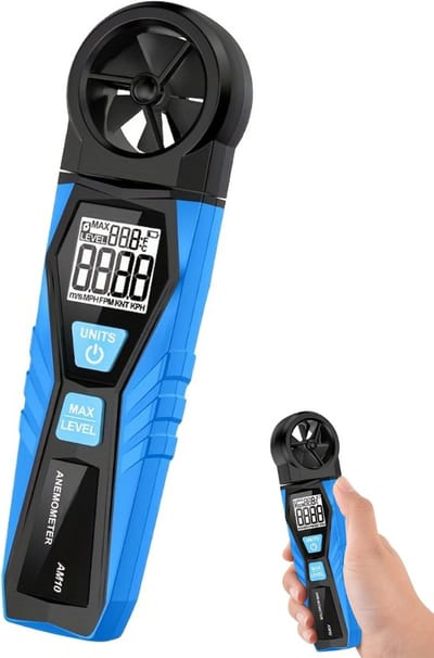 Bovista Windmeter - Anemometer - Windsnelheidsmeter - Voor Buiten - Blauw