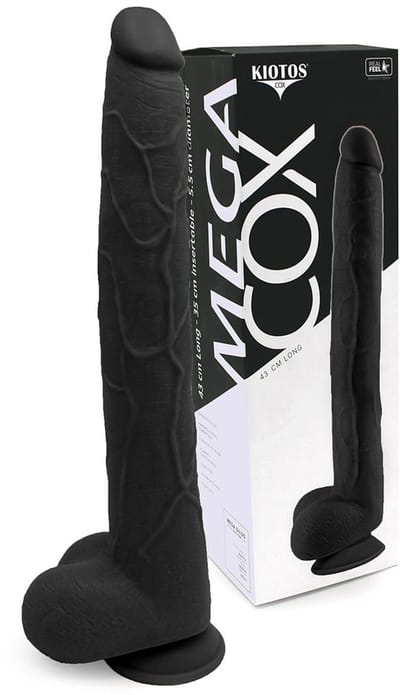 Kiotos Cox - Mega Dildo XXL 43 x 5.5 cm - Zwart