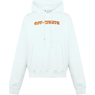 Gebroken witte oranje metalen pijllogo skate witte hoodie