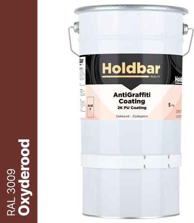 Holdbar Anti Graffiti Coating Oxyderood (RAL 3009) 5 Kg - Maakt Graffiti verwijderbaar - Graffiti Verwijderen - In Alle Kleuren - Voor Steen, Beton, Hout, Metaal en Tegels