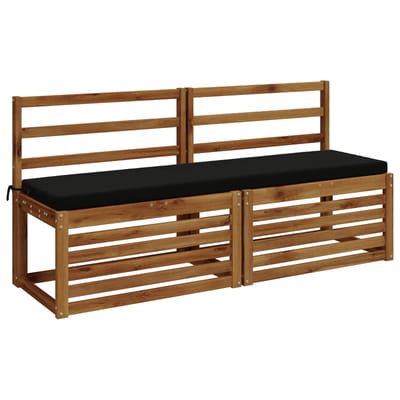 vidaXL - Bankkussen - SOEST - 100% - Polyester - Zwart - 150 - x - 40 - x - 5 - cm