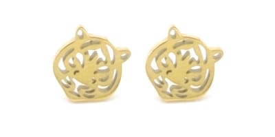 Oorbellen - knopjes - goudkleurig - tijger - jungle - safari - feest - vakantie - zon - zee -strand - festival - unisex - tijdloos - accessoire - sieraad