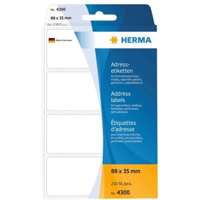 Etiket HERMA adres 4300 88x35mm zig-zag 250 stuks