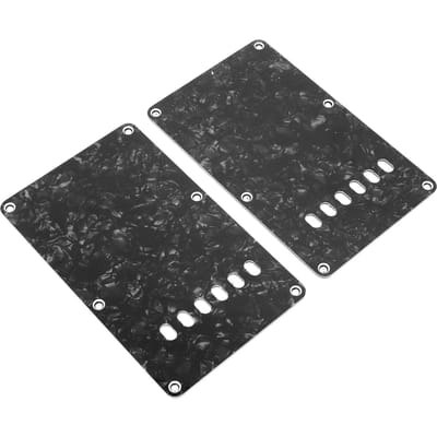 2 Pièces Plaques Arrière de Guitare Électrique avec 6 Trous Plastique PVC Garde de Guitare Plaque Arrière de Rechange Noir gray